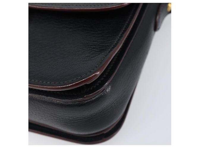 Borsa a tracolla Miu Miu Madras in pelle nera e oro Auth 204572V Nero - vista 16