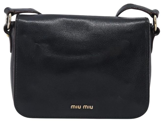 Borsa a tracolla Miu Miu Madras in pelle nera e oro Auth 204572V Nero - vista 2