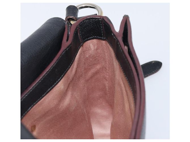 Borsa a tracolla Miu Miu Madras in pelle nera e oro Auth 204572V Nero - vista 24