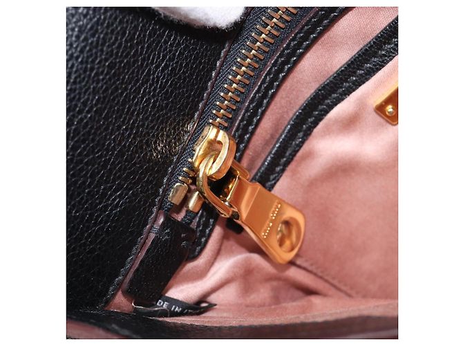 Borsa a tracolla Miu Miu Madras in pelle nera e oro Auth 204572V Nero - vista 27