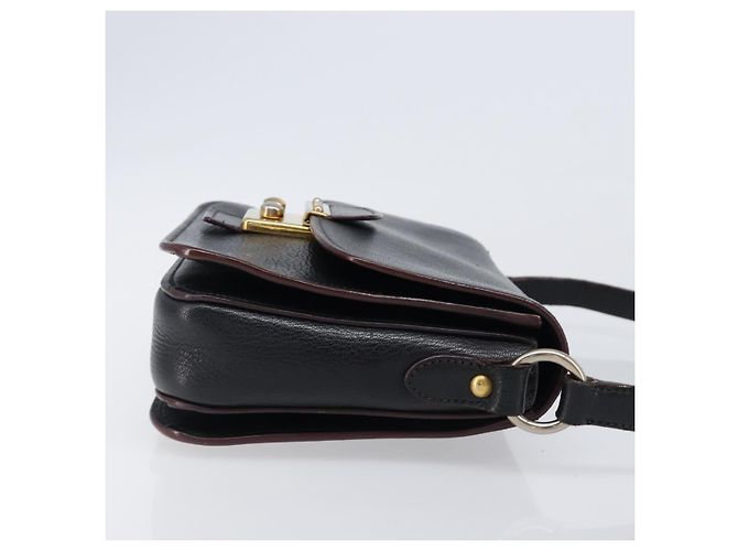 Borsa a tracolla Miu Miu Madras in pelle nera e oro Auth 204572V Nero - vista 3