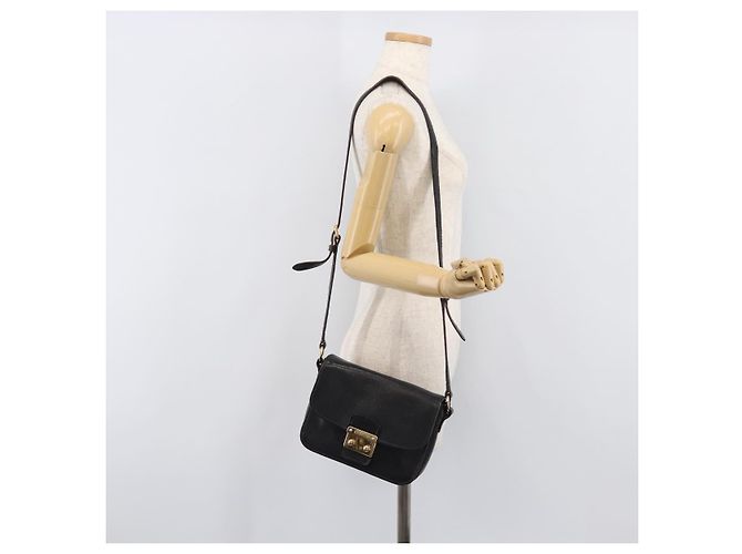 Borsa a tracolla Miu Miu Madras in pelle nera e oro Auth 204572V Nero - vista 30