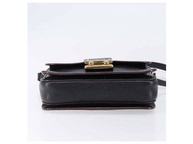 Borsa a tracolla Miu Miu Madras in pelle nera e oro Auth 204572V Nero - vista 5