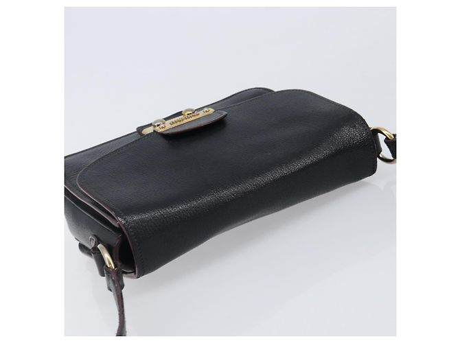 Borsa a tracolla Miu Miu Madras in pelle nera e oro Auth 204572V Nero - vista 6