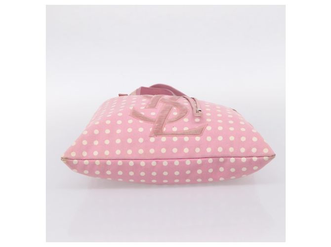 Autre Marque Borsa Tote SAINT LAURENT Kahala Canvas Pink Silver 121631 Auth BA15529A Argento Rosa - vista 10