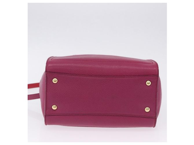 Borsa Salvatore Ferragamo Gancini in pelle 2way Rosa Tono Oro Auth 204579A - vista 12