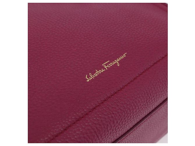 Borsa Salvatore Ferragamo Gancini in pelle 2way Rosa Tono Oro Auth 204579A - vista 17