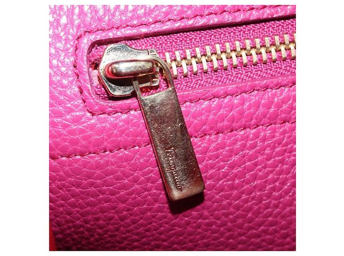 Borsa Salvatore Ferragamo Gancini in pelle 2way Rosa Tono Oro Auth 204579A - vista 25