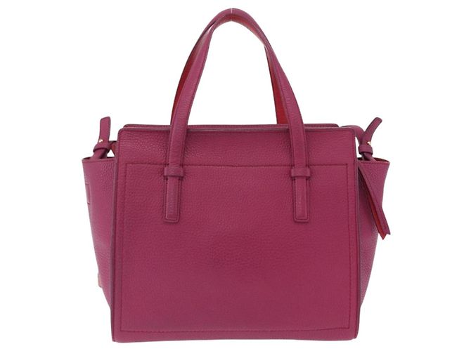 Borsa Salvatore Ferragamo Gancini in pelle 2way Rosa Tono Oro Auth 204579A - vista 3
