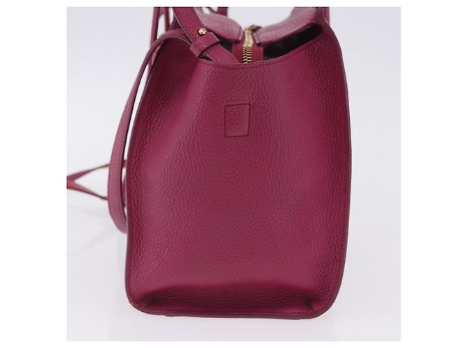 Borsa Salvatore Ferragamo Gancini in pelle 2way Rosa Tono Oro Auth 204579A - vista 4