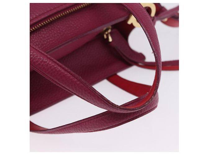Borsa Salvatore Ferragamo Gancini in pelle 2way Rosa Tono Oro Auth 204579A - vista 7