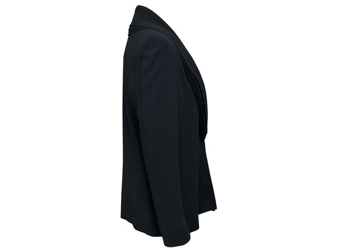 Autre Marque Brandon Maxwell Navy Blue Viscose Crepe Blazer Jacket - view 2