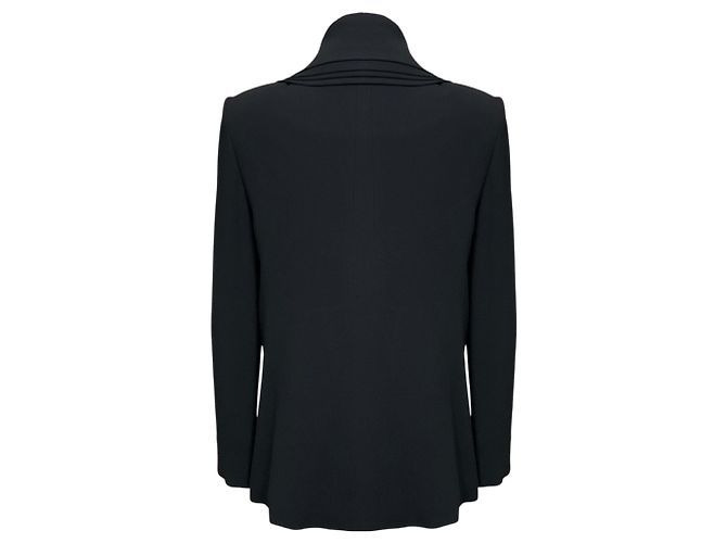 Autre Marque Brandon Maxwell Navy Blue Viscose Crepe Blazer Jacket - view 3
