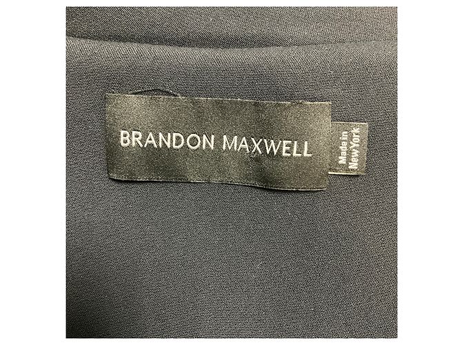 Autre Marque Brandon Maxwell Navy Blue Viscose Crepe Blazer Jacket - view 4