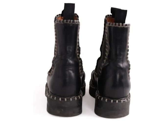 Chloé Biker-Stiefel aus schwarzem Leder - Ansicht 2