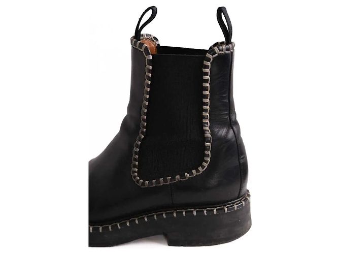 Chloé Biker-Stiefel aus schwarzem Leder - Ansicht 4