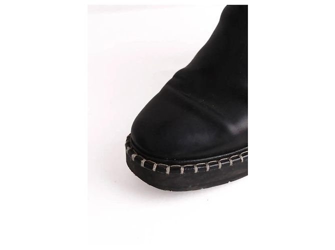 Chloé Biker-Stiefel aus schwarzem Leder - Ansicht 5