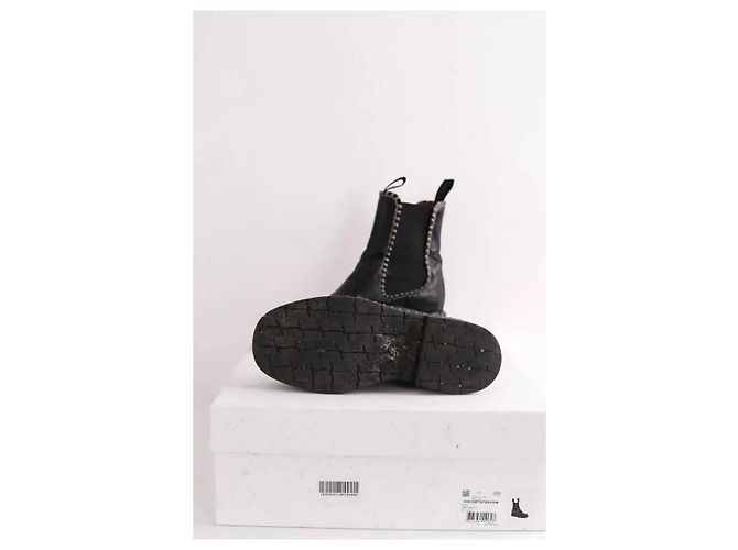 Chloé Biker-Stiefel aus schwarzem Leder - Ansicht 6