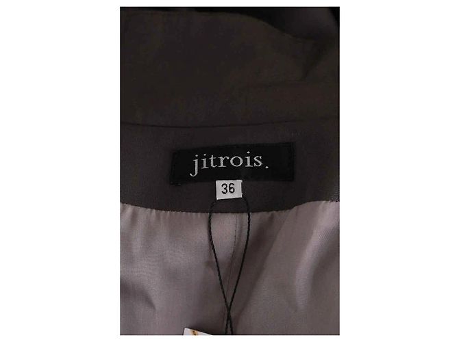 Jitrois Leder Mantel Anthrazit Anthrazitgrau - Ansicht 5