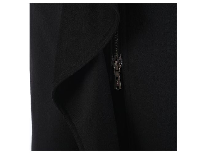 Yves Saint Laurent by Tom Ford Runway Wollmantel mit Rüschen Schwarz - Ansicht 7