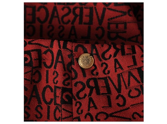 Versace Classic V2 Logo-Jacquard ausgestellte Hose Rot - Ansicht 4