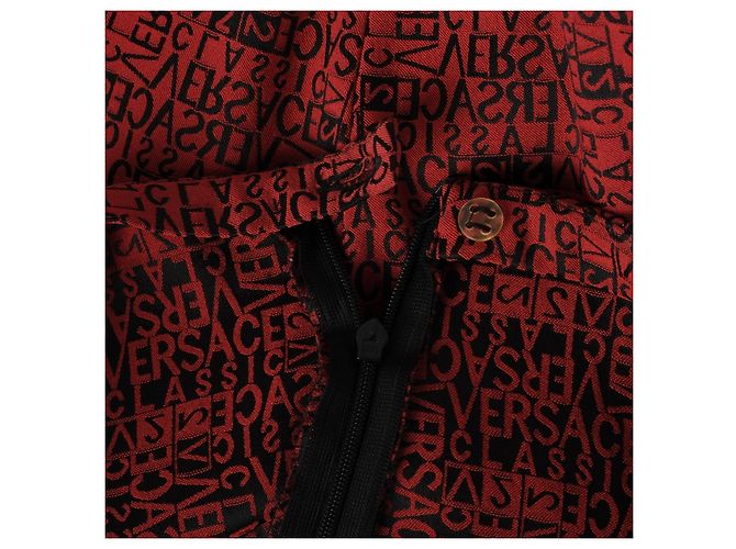 Versace Classic V2 Logo-Jacquard ausgestellte Hose Rot - Ansicht 5