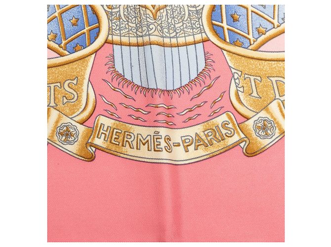 Pañuelo de seda Hermès Europe Rosa 90 - vista 3