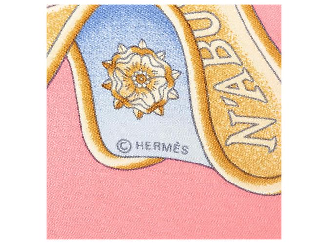Pañuelo de seda Hermès Europe Rosa 90 - vista 4