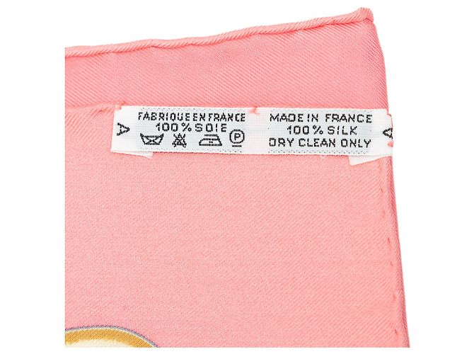 Pañuelo de seda Hermès Europe Rosa 90 - vista 5