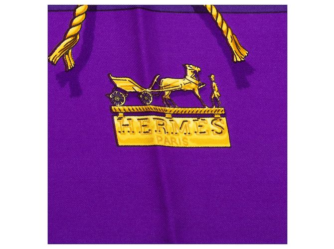 Pañuelo de seda Hermès Clips Morado 90 Púrpura - vista 3
