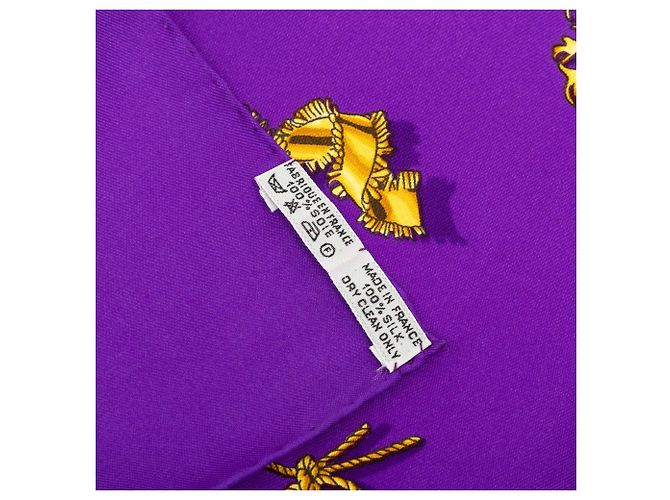 Pañuelo de seda Hermès Clips Morado 90 Púrpura - vista 5