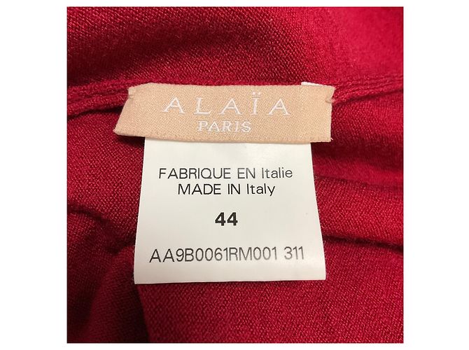 Alaïa Jersey de punto de lana con cuello cisne Alaia Maroon Red Roja - vista 4
