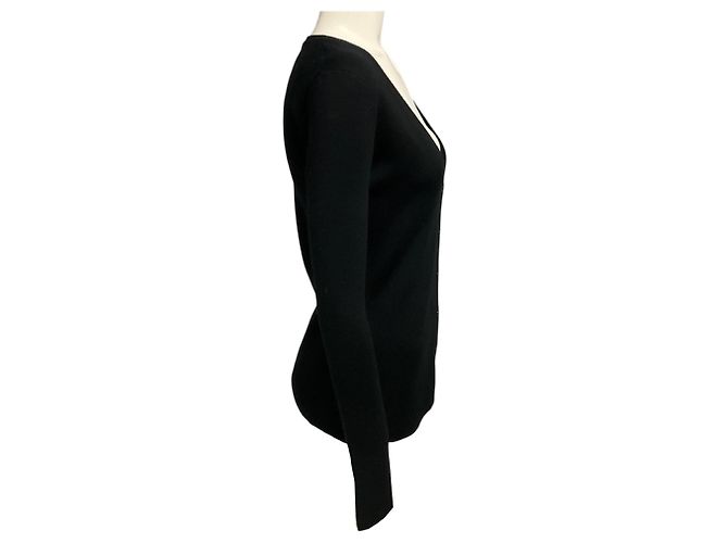Gabriela Hearst Black Alexandrite Langärmeliger Strickcardigan mit Knopfleiste Schwarz - Ansicht 2
