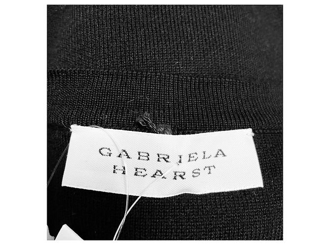 Gabriela Hearst Black Alexandrite Langärmeliger Strickcardigan mit Knopfleiste Schwarz - Ansicht 4