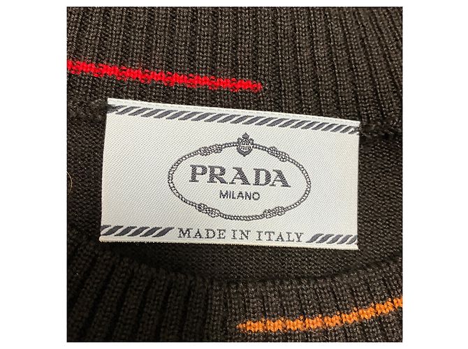 Jersey de punto de lana y seda de manga larga Prada negro - vista 4
