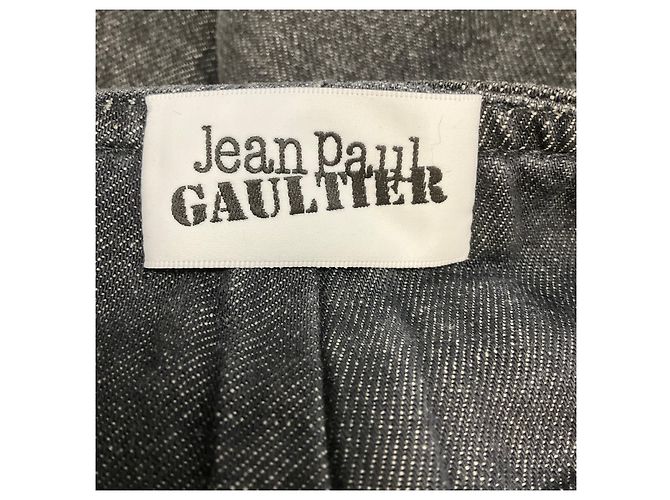 Jean Paul Gaultier - Pantalones vaqueros de denim negro con cremallera frontal - vista 4