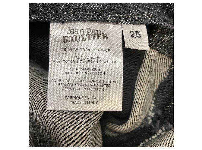 Jean Paul Gaultier - Pantalones vaqueros de denim negro con cremallera frontal - vista 5