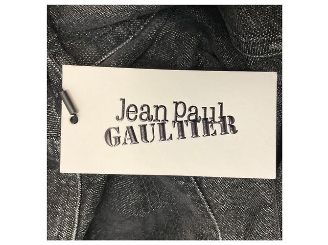 Jean Paul Gaultier - Pantalones vaqueros de denim negro con cremallera frontal - vista 6