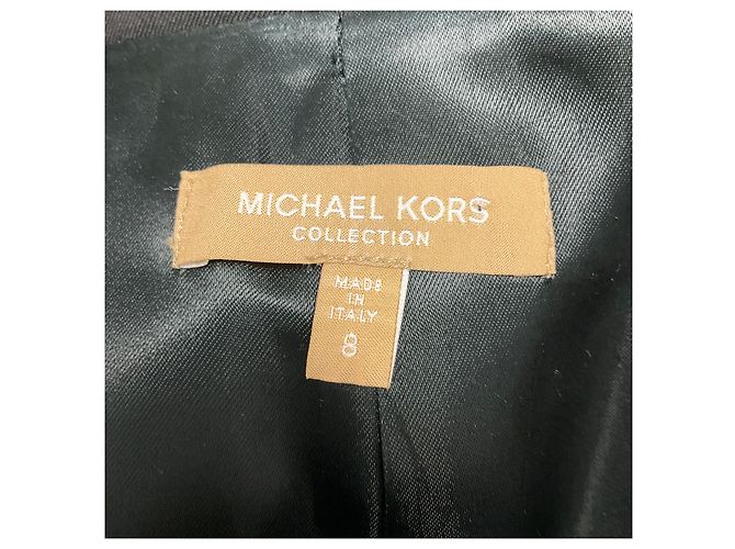 Abrigo militar Michael Kors Collection de gabardina de lana y algodón negro - vista 4