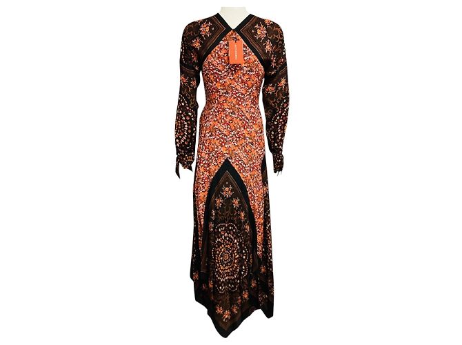 Altuzarra Maxikleid aus Seide mit Sinopia-Print in Schwarz / Orange / Rot Mehrfarben - Ansicht 3