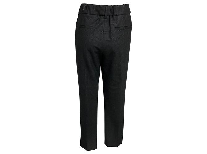 Brunello Cucinelli Karierte Stretch-Wollhose in Anthrazitgrau - Ansicht 3