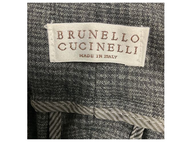 Brunello Cucinelli Karierte Stretch-Wollhose in Anthrazitgrau - Ansicht 4