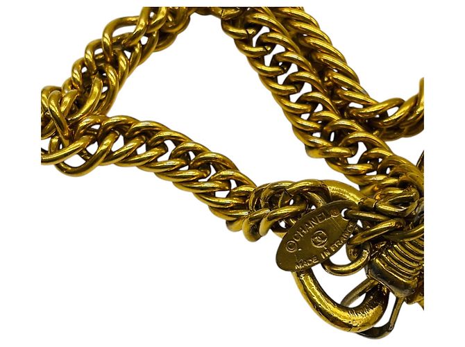 Collana con pendente a lente d'ingrandimento Chanel Vintage Gold CC Logo D'oro - vista 4