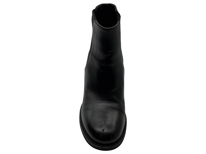 Botines de piel Chanel Black / Gold CC Logo Negro - vista 4