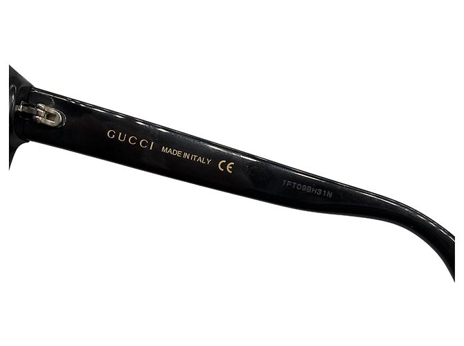 Occhiali da sole Gucci con montatura a farfalla nera e logo GG Nero - vista 6