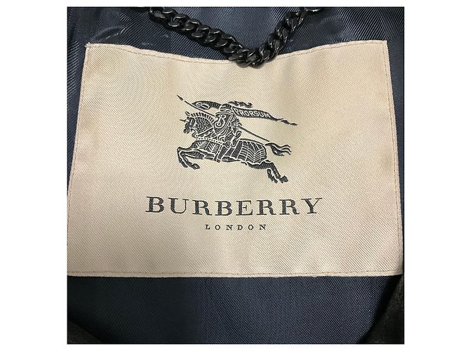 Abrigo de piel de cabra Burberry Black Shimmer Iridescent con botones frontales Negro - vista 4