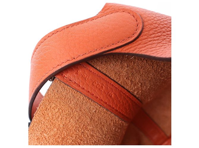 Hermès HERMES Picotin Lock 18 PM Taurillon Clemence Handbag in Orange X: 2016 Arancione - vista 10
