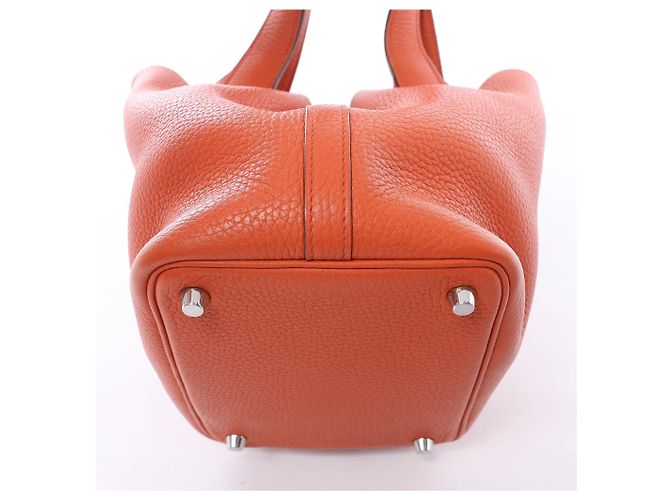 Hermès HERMES Picotin Lock 18 PM Taurillon Clemence Handbag in Orange X: 2016 Arancione - vista 13