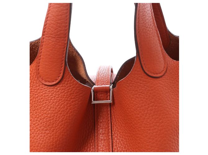 Hermès HERMES Picotin Lock 18 PM Taurillon Clemence Handbag in Orange X: 2016 Arancione - vista 16