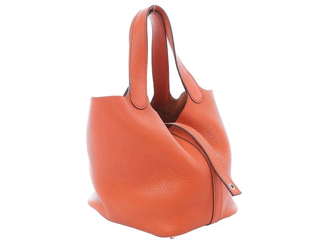 Hermès HERMES Picotin Lock 18 PM Taurillon Clemence Handbag in Orange X: 2016 Arancione - vista 2